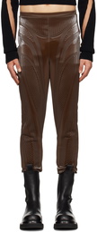 Mugler Brown Embossed Trousers