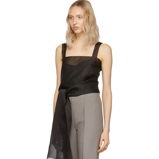 The Row Black Silk Organza Wei Tank Top The Row