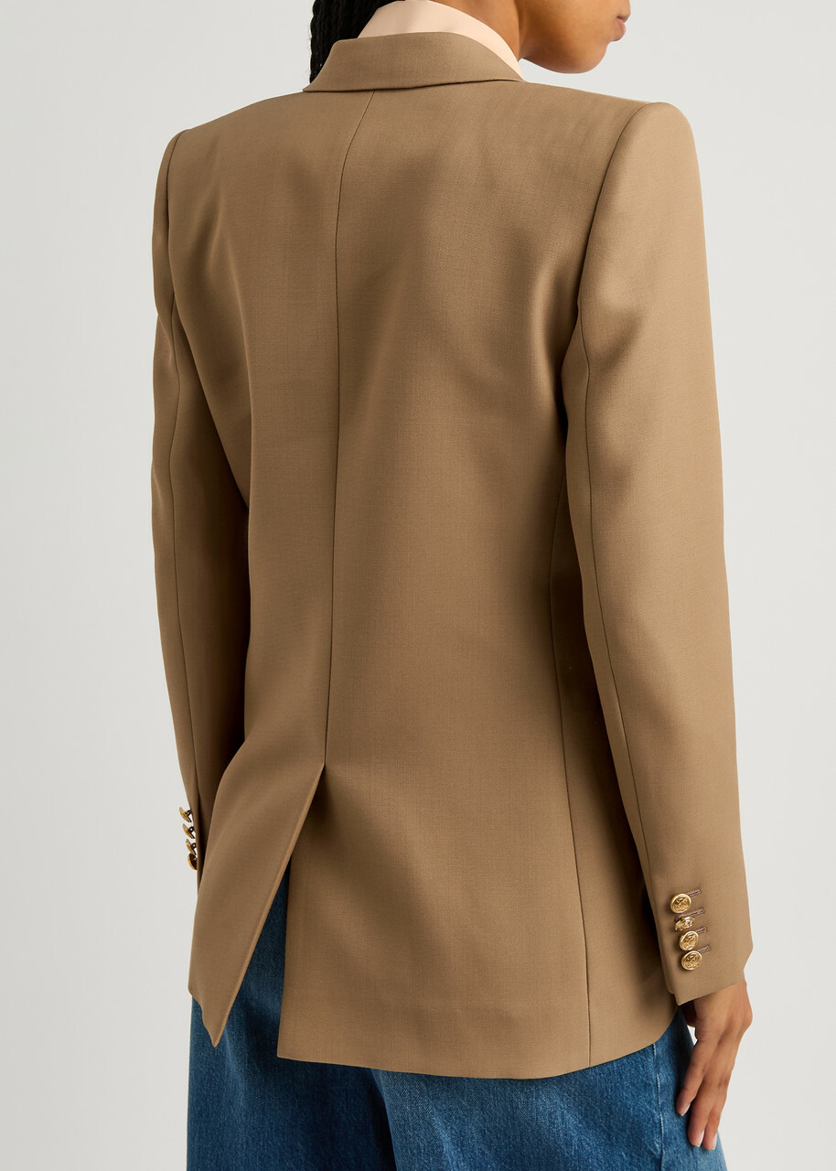 Chloe Women's Brown Double-Breasted Wool Blazer Size 40 (UK12 / M