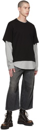 mastermind WORLD Black & Gray Layered Long Sleeve T-Shirt