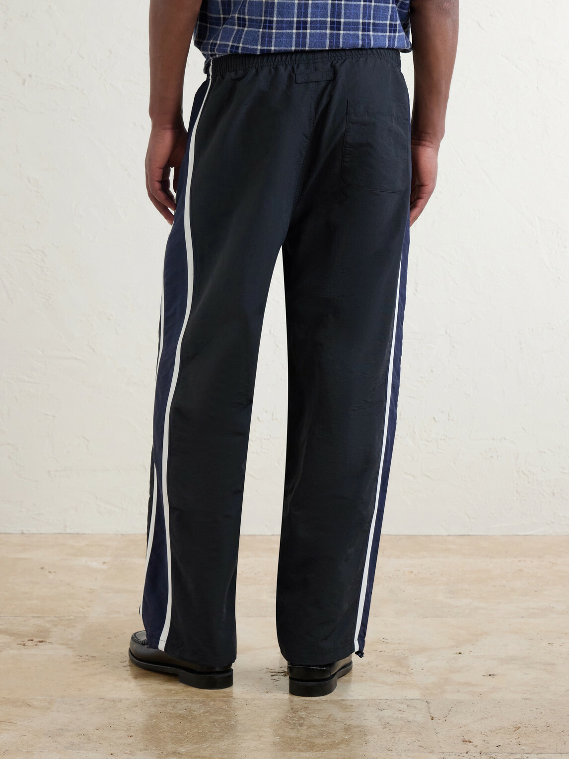 Aimé Leon Dore - Straight-Leg Logo-Embroidered Striped Shell Sweatpants - Black