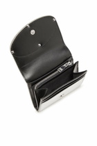 Diesel Bi-fold card holder in mirrored leather - Small Wallets Womens in Silver