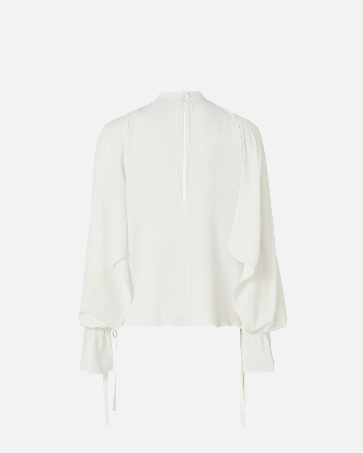 Pinko Silk Blend Blouse With Ruffled Sleeves Vanilla Ice Cream White