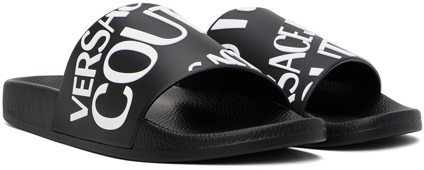Versace Jeans Couture Black Embossed Pool Slides Versace display picture 1