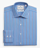Brooks Brothers Men's Luxury Collection Madison Relaxed-Fit Dress Shirt, Franklin Spread Collar Multi-Stripe | Blue