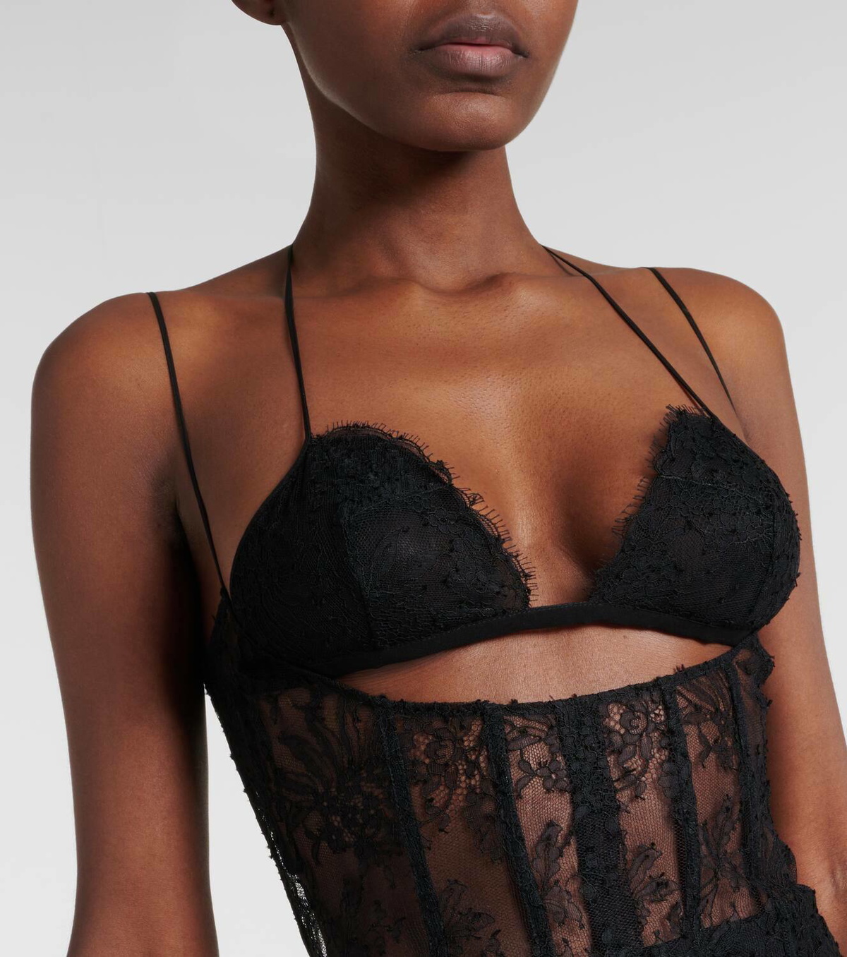 Alessandra Rich Lace Bustier Dress