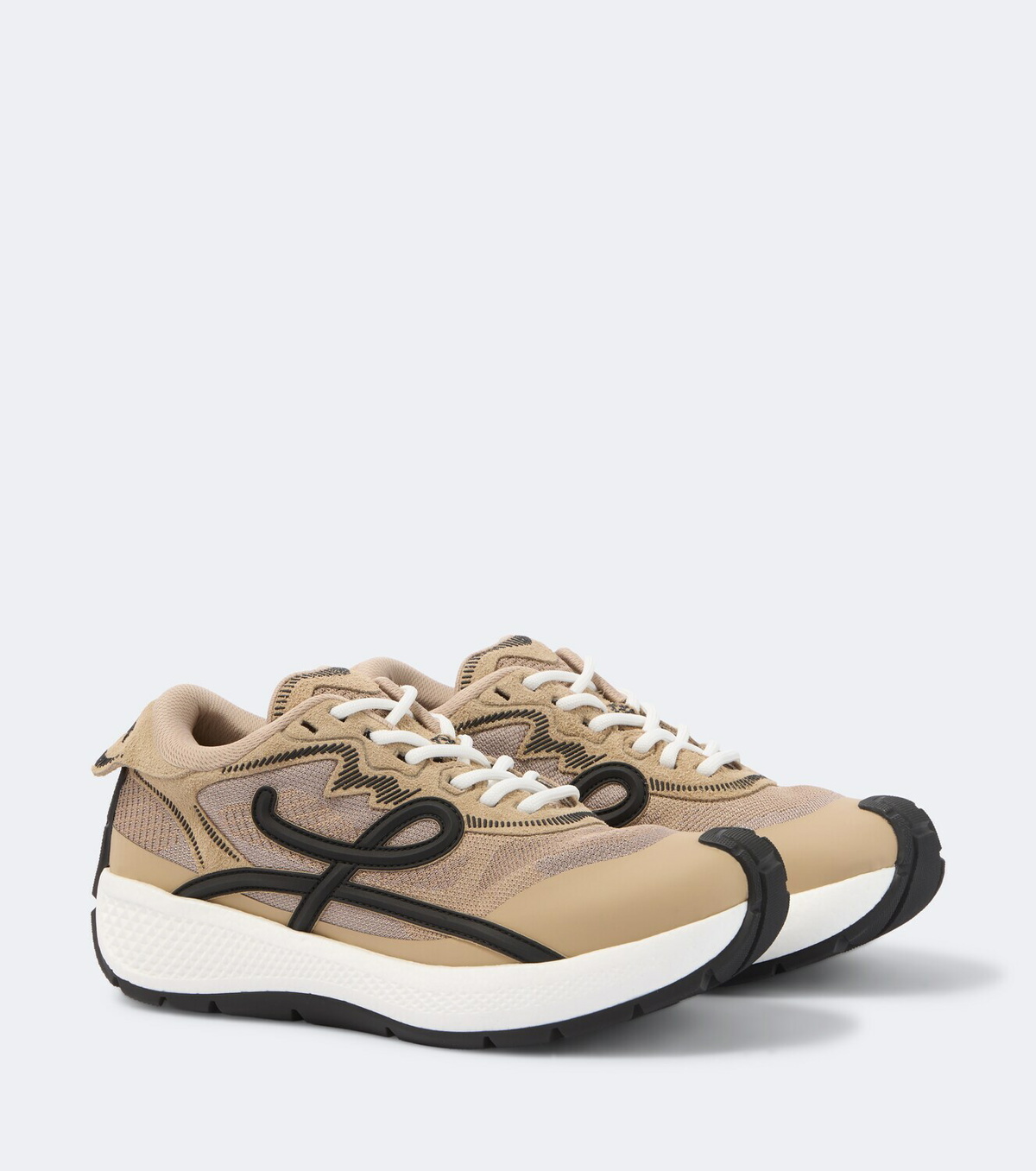 Loewe Pogo suede-trimmed sneakers
