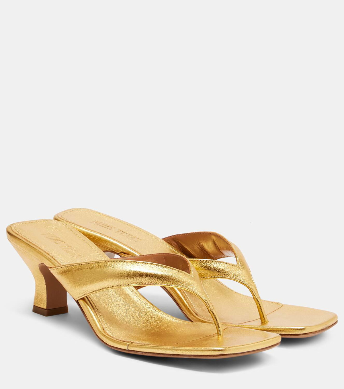 Paris Texas Portofino 55 metallic leather thong sandals
