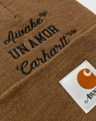 Awake Awake Ny X Carhartt Wip Un Amor Beanie Brown - Mens - Beanies