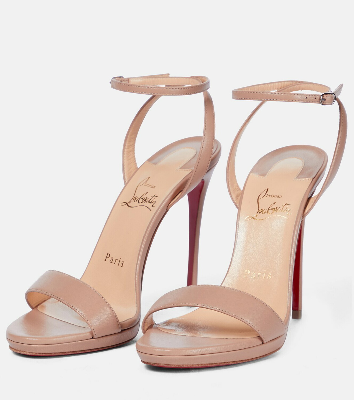 Christian Louboutin Loubi Be Logo-embellished Leather Sandals in