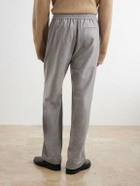 De Bonne Facture - Tapered Virgin Wool Drawstring Trousers - Gray
