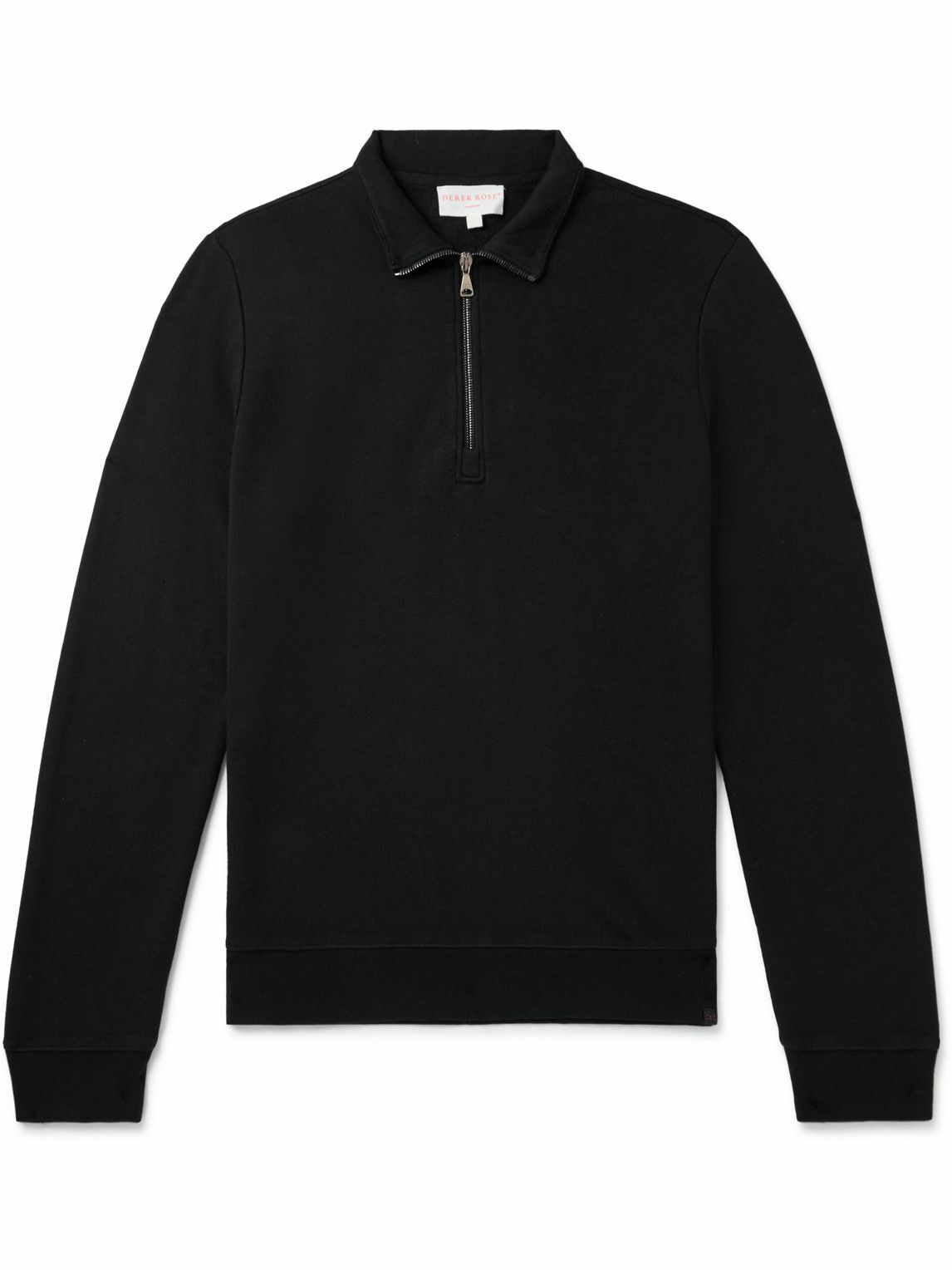 Derek Rose - Cotton and Modal-Blend Jersey Half-Zip Sweatshirt - Black