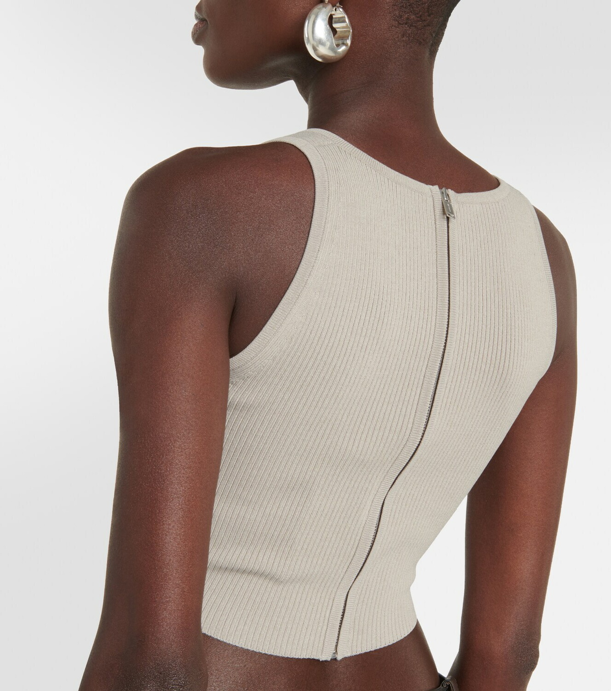 Dion Lee Cropped ribbed-knit bustier