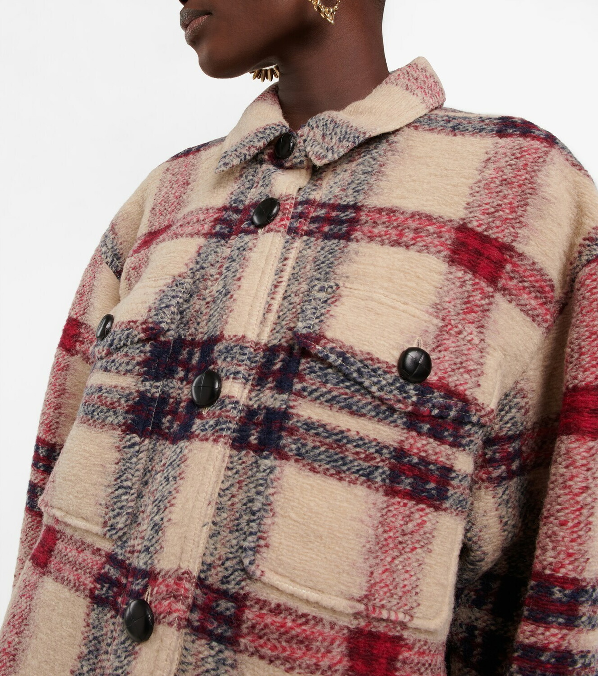 Marant Etoile Harveli checked wool-blend shirt jacket Isabel