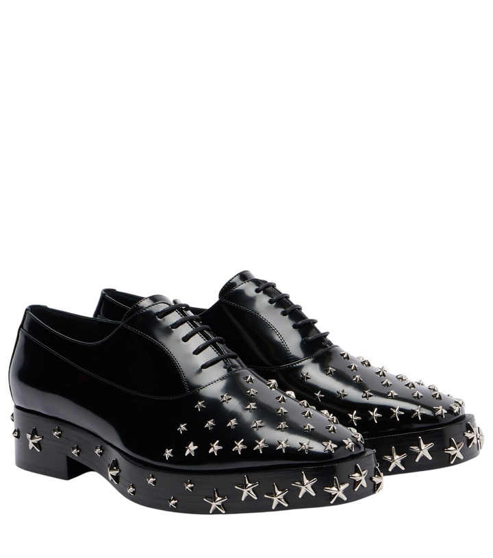 Photo: Noir Kei Ninomiya x Jimmy Choo embellished leather derby shoes