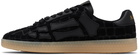 AMIRI Black Croc Debossed Pacific Bones Sneakers