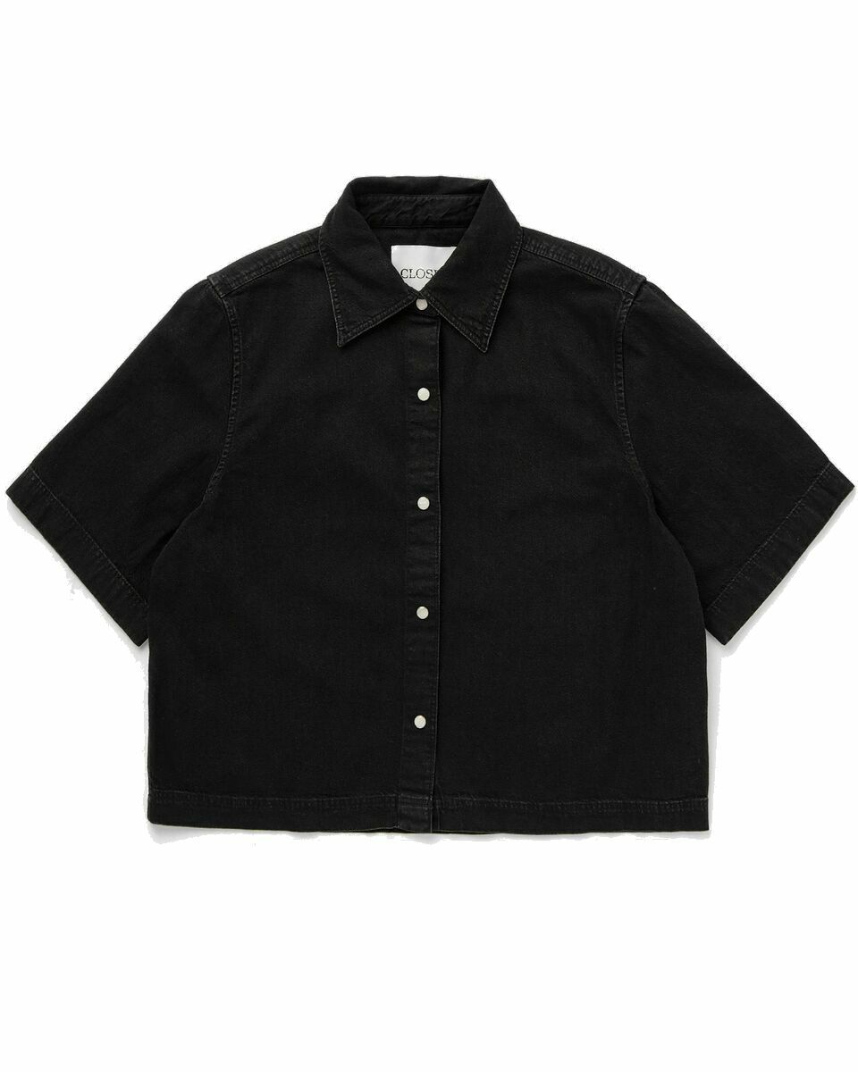 Photo: Closed Short Sleeve Denim Shirt Black - Womens - Shirts & Blouses
