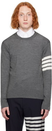 Thom Browne Gray Classic 4-Bar Sweater