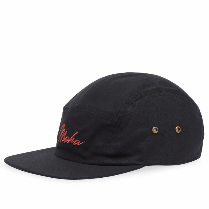 Photo: Maharishi Men's Embroidered 5 Panel Cap in Black 