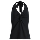 Fruity Booty Women's Twist Halter Top in Black
