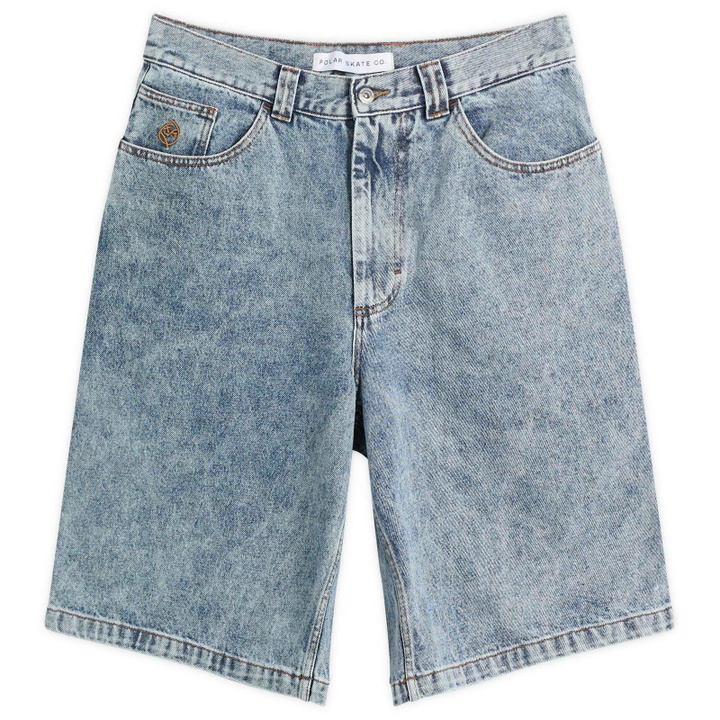 Photo: Polar Skate Co. Men's Big Boy Denim Shorts in Heavy Washed Blue