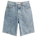 Polar Skate Co. Men's Big Boy Denim Shorts in Heavy Washed Blue