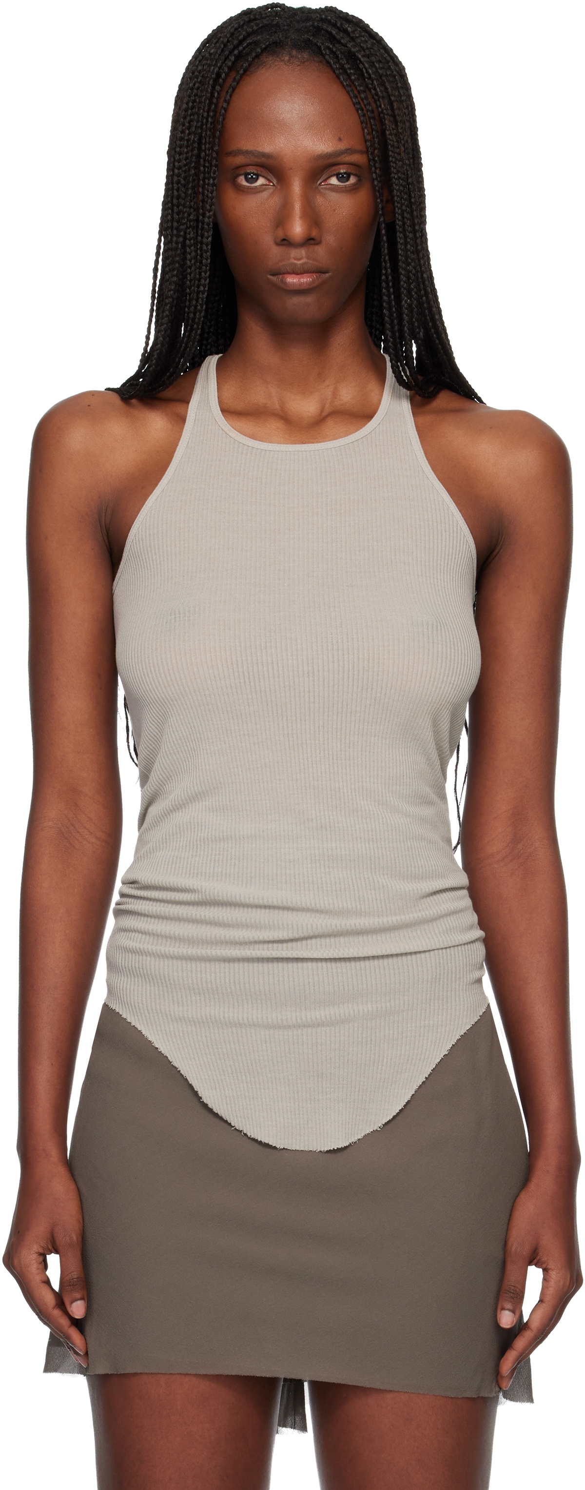 Rick Owens Off-White Temple Basic Rib Tank Top