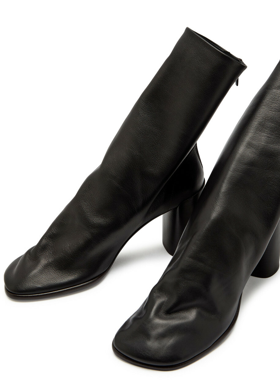 Lemaire Glove 80 Leather Ankle Boots Brown