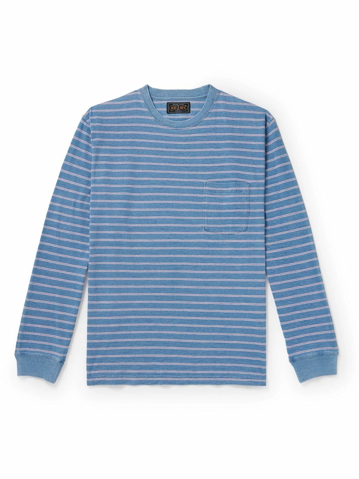 Photo: Beams Plus - Indigo Striped Cotton-Jersey T-Shirt - Blue