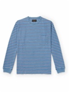 Beams Plus - Indigo Striped Cotton-Jersey T-Shirt - Blue