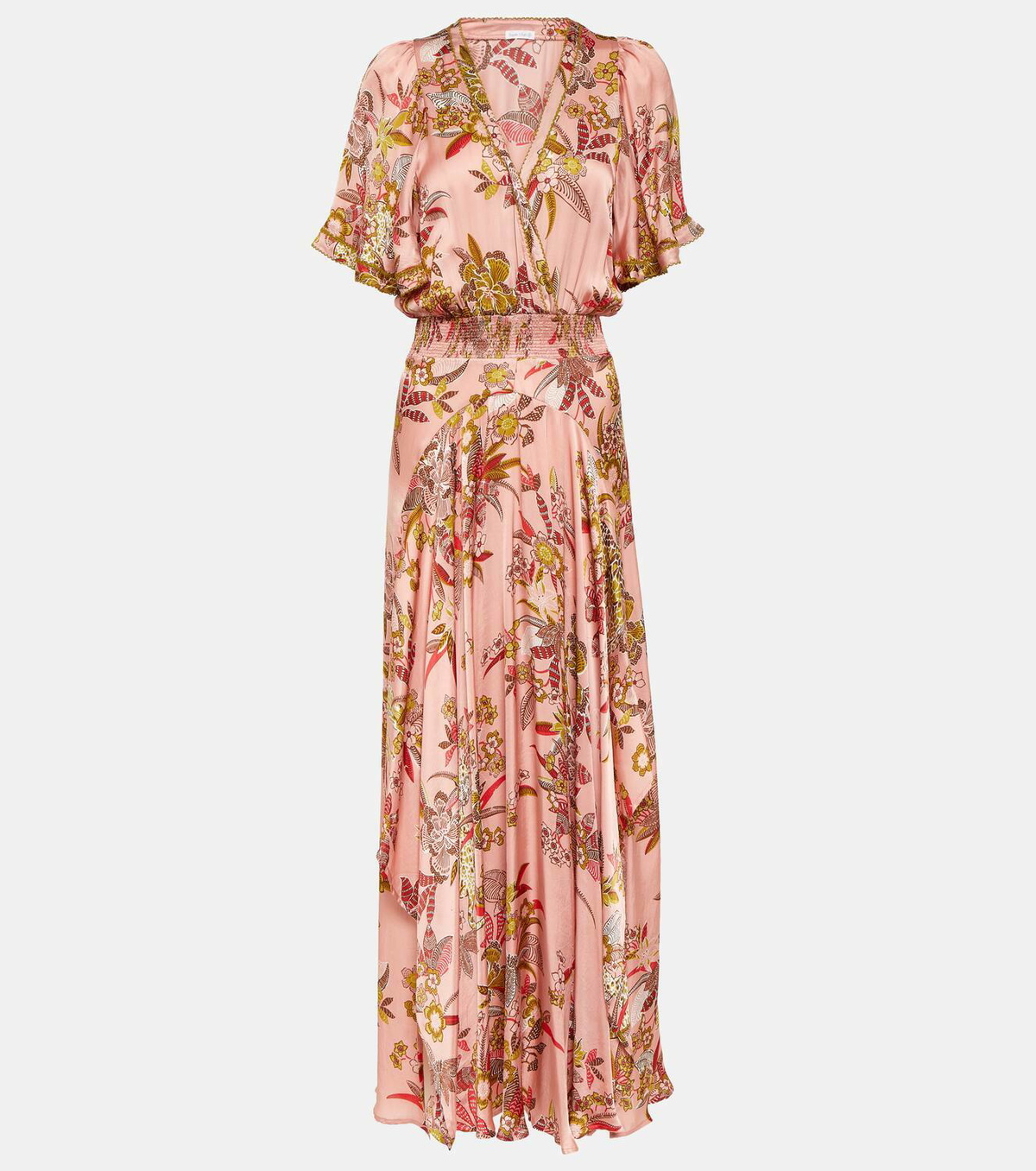 Poupette St Barth Floral Maxi Dress Belted selling Pom Pom Small