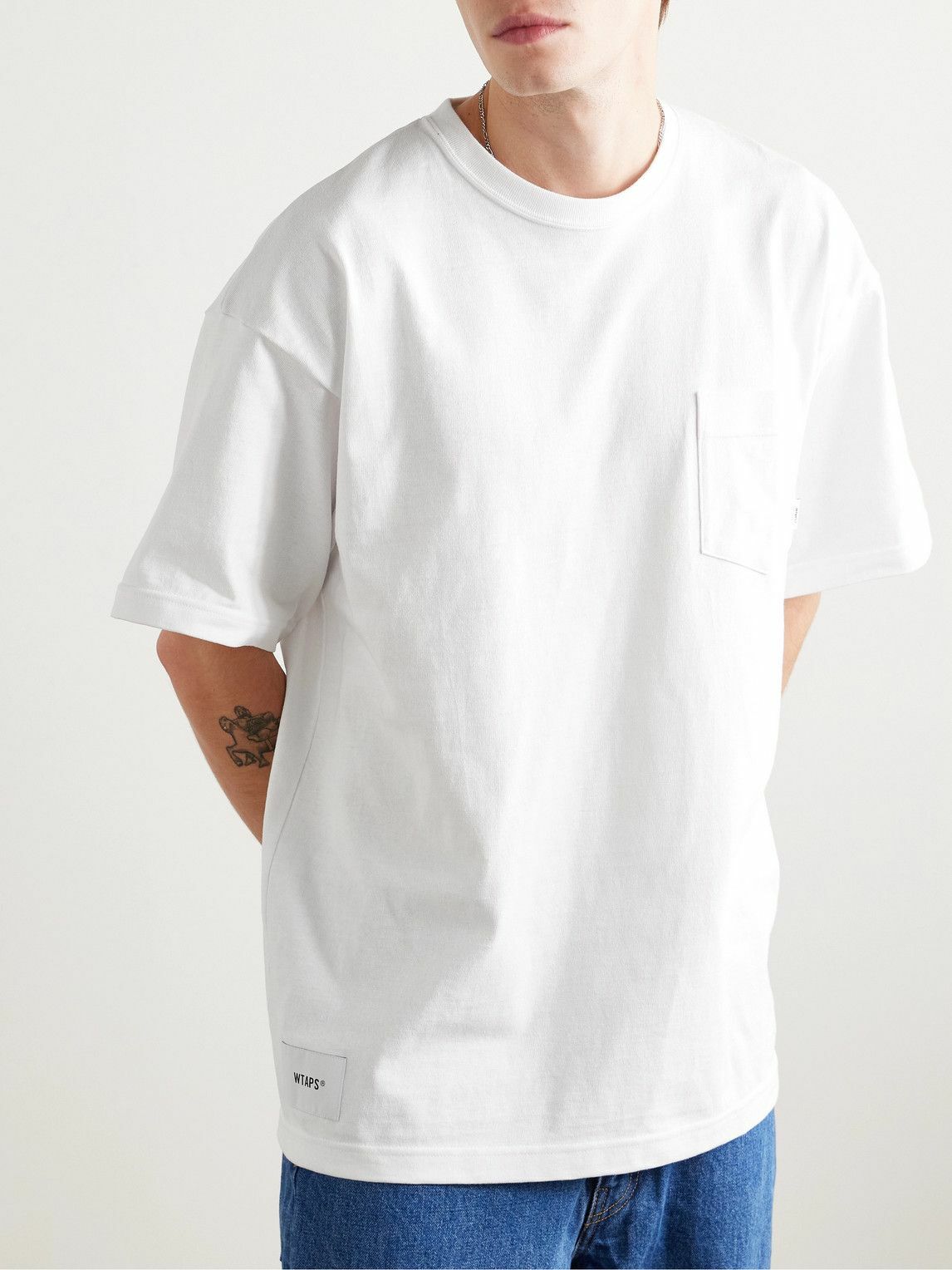 WTAPS - Logo-Appliquéd Cotton-Jersey T-Shirt - White WTAPS
