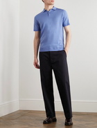 John Smedley - Slim-Fit Merino Wool-Piqué Polo Shirt - Blue