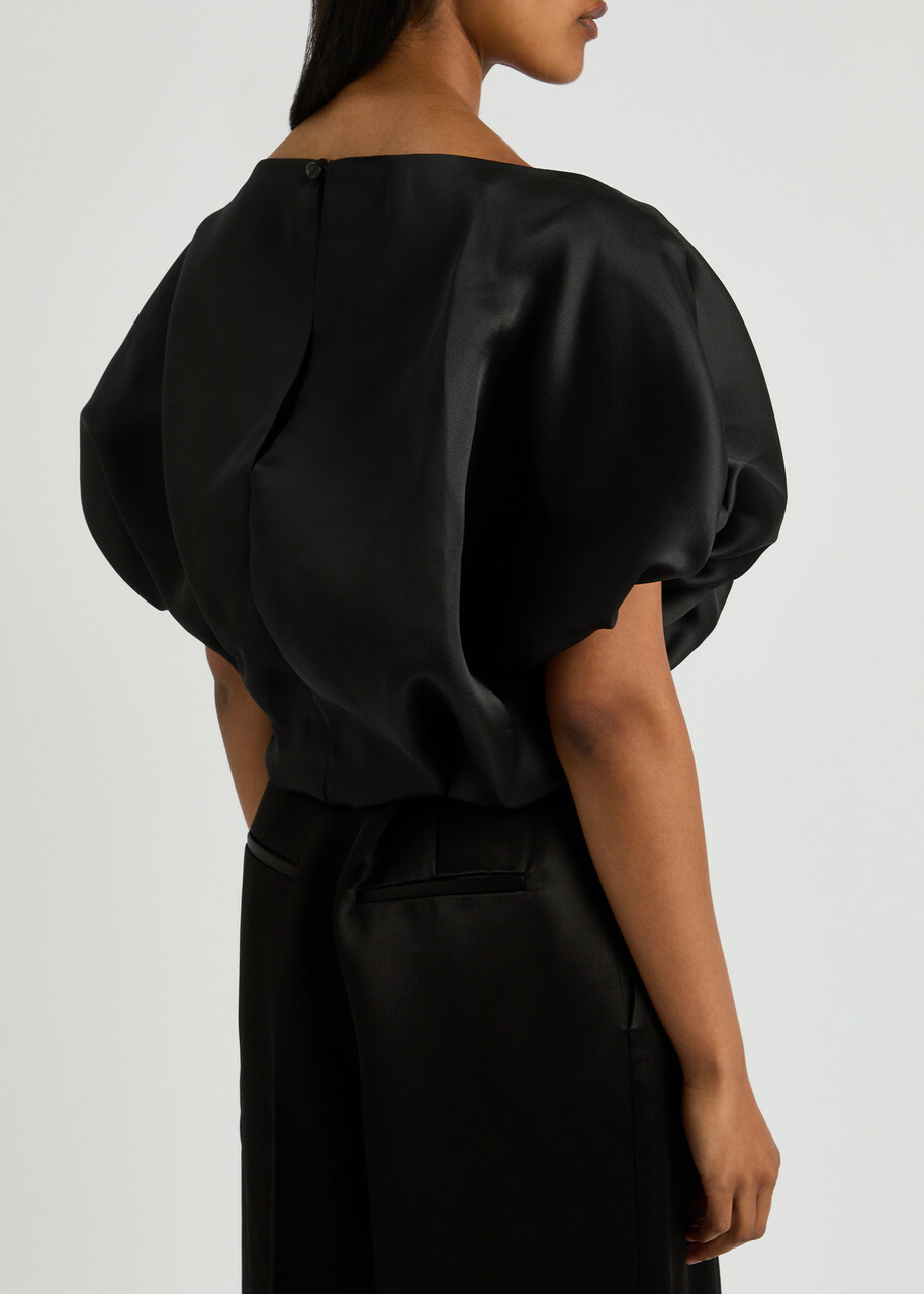 Khaite Niles Draped Silk top Black Khaite