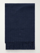 Polo Ralph Lauren - Fringed Logo-Embroidered Recycled Cashmere and Wool-Blend Scarf