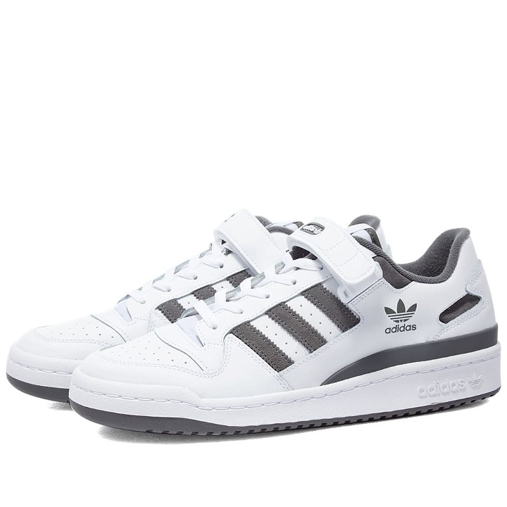 Photo: Adidas Men's Forum Low Sneakers in White/Grey Four