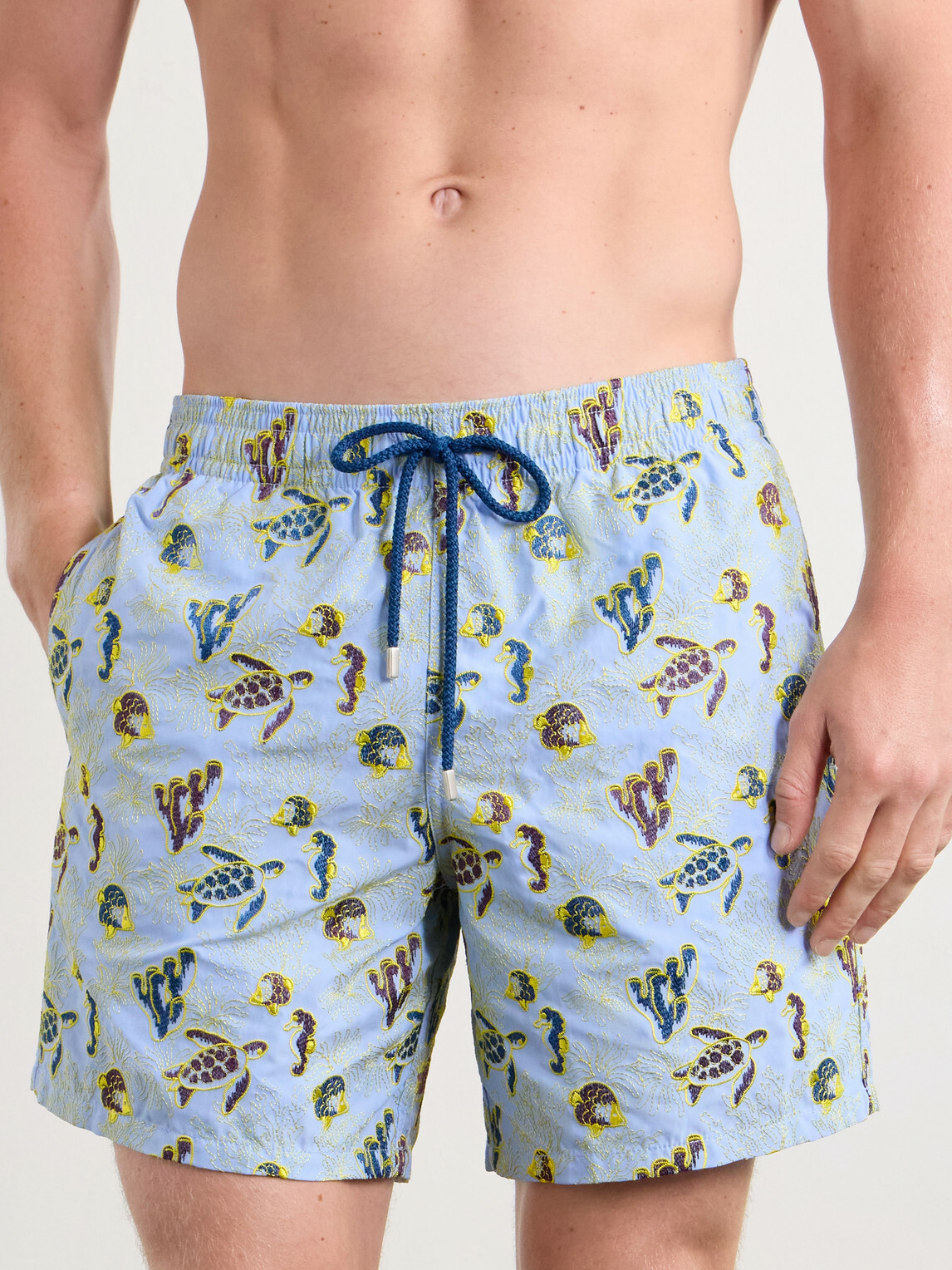 Vilebrequin - Mistral Embroidered Straight-Leg Swim Shorts - Blue