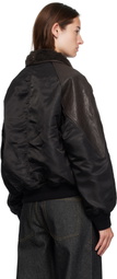 COOR Brown High-Neck Bomber Jacket