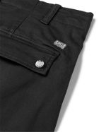 C.P. COMPANY - Logo-Appliquéd Garment-Dyed Cotton-Blend Trousers - Black - IT 48