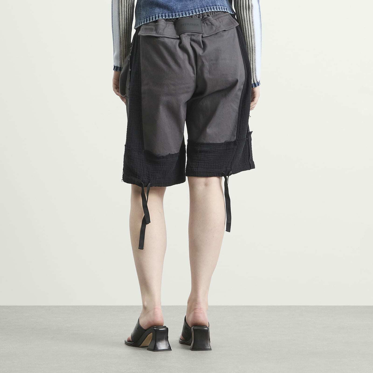 Ottolinger Women's Baggy Cargo Shorts in Black-Grey