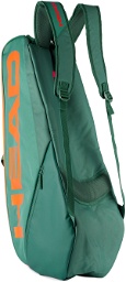 HEAD Green & Orange Medium Pro Racket DYFO Tennis Bag