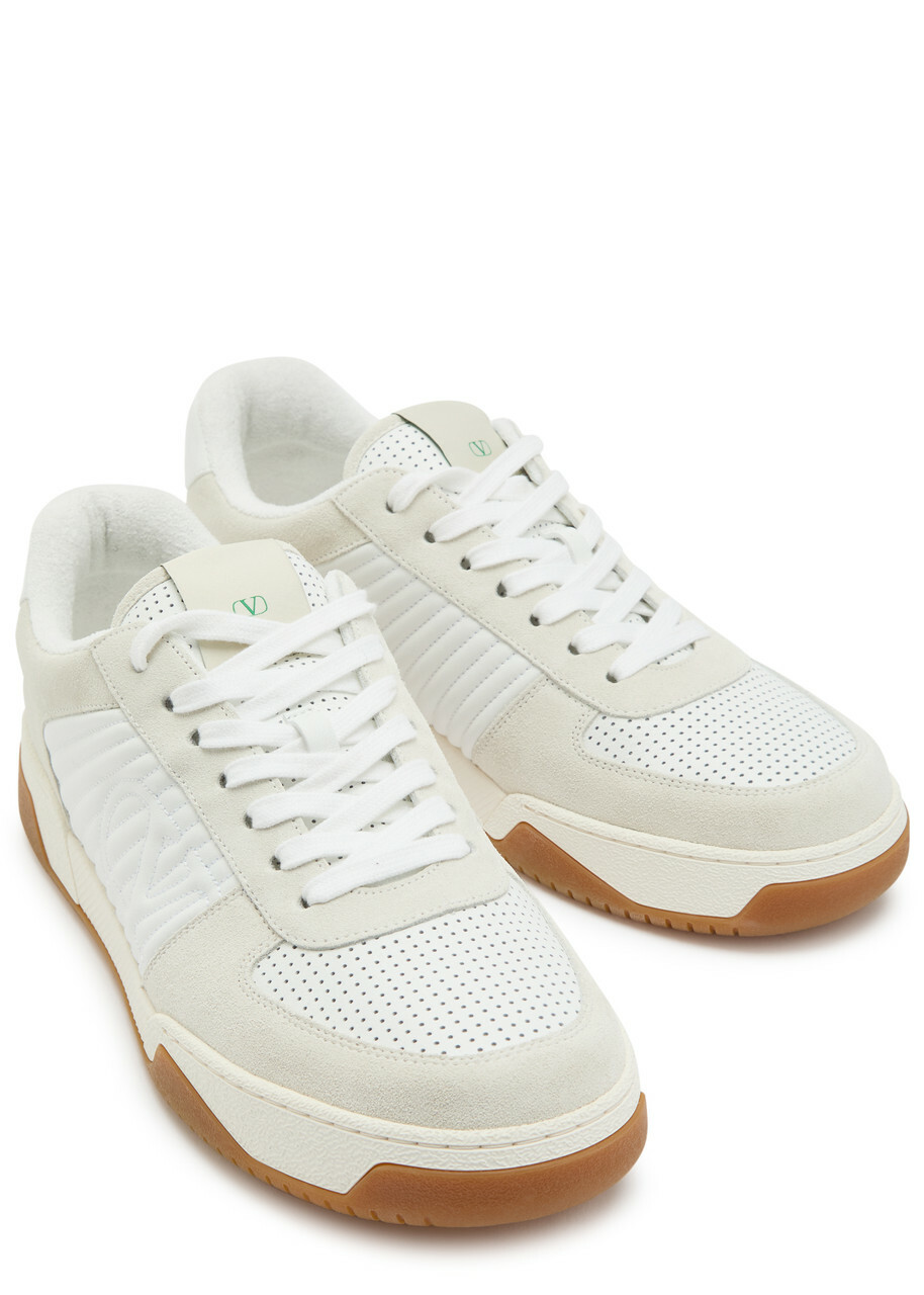 Valentino Garavani VG New Sneaker 1 Panelled Suede Sneakers White