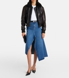 Victoria Beckham Shearling-trimmed leather jacket