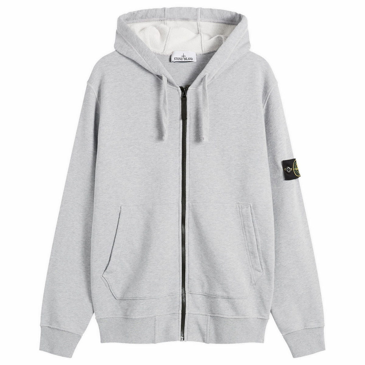 Stone Island Men's Garment Dyed Zip Hoodie in Melange Grey