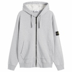 Stone Island Men's Garment Dyed Zip Hoodie in Melange Grey