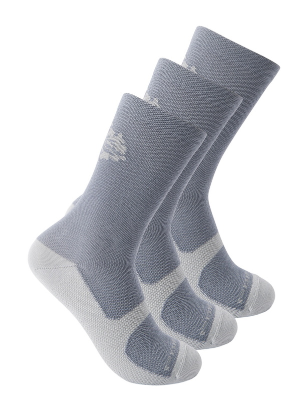 Photo: Portal - Pattern Active Three-Pack Jacquard-Knit Socks - Gray