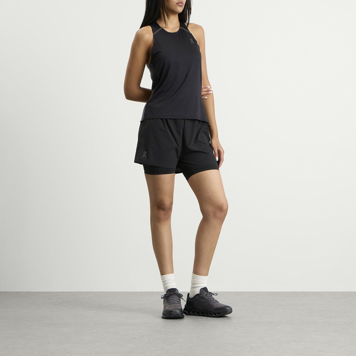 ON Women's 3" Performance 2/1 Shorts in Black
