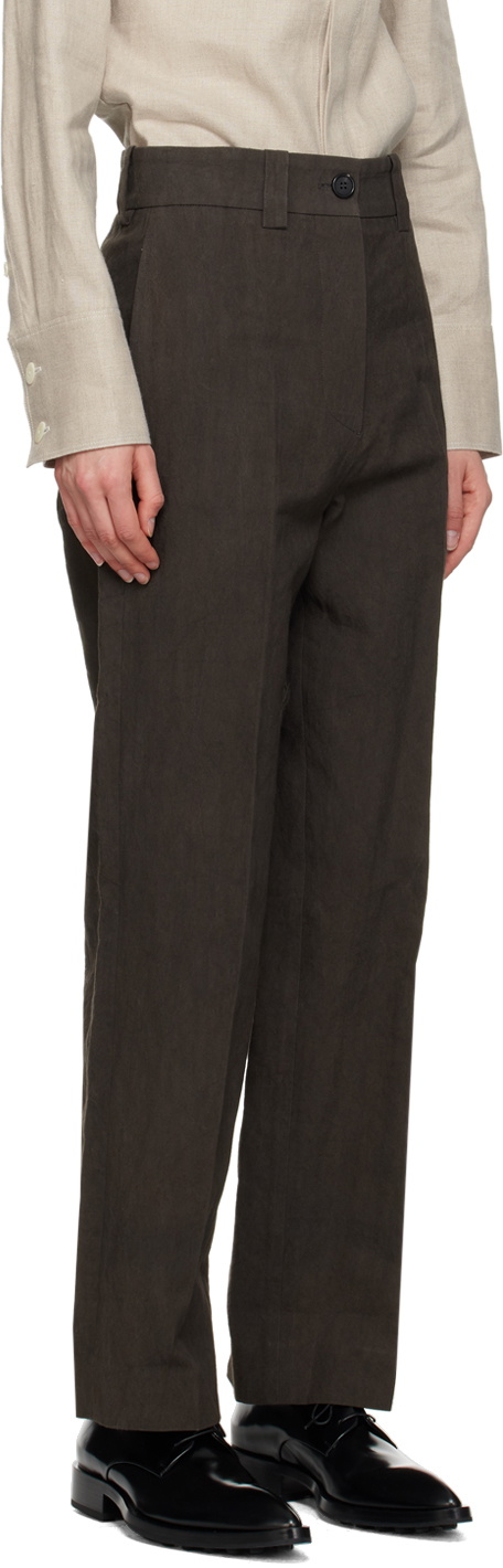 UMBER POSTPAST Brown Garment-Dyed Trousers
