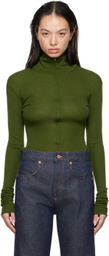BITE Green Fine Wool Zip Sweater
