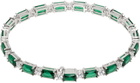 Hatton Labs Silver & Green Emerald Cut Tennis Bracelet